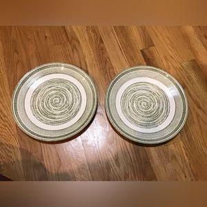 Vintage El Verde Ironstone Max Schonfeld Green Spiral 10” Dinner Plate